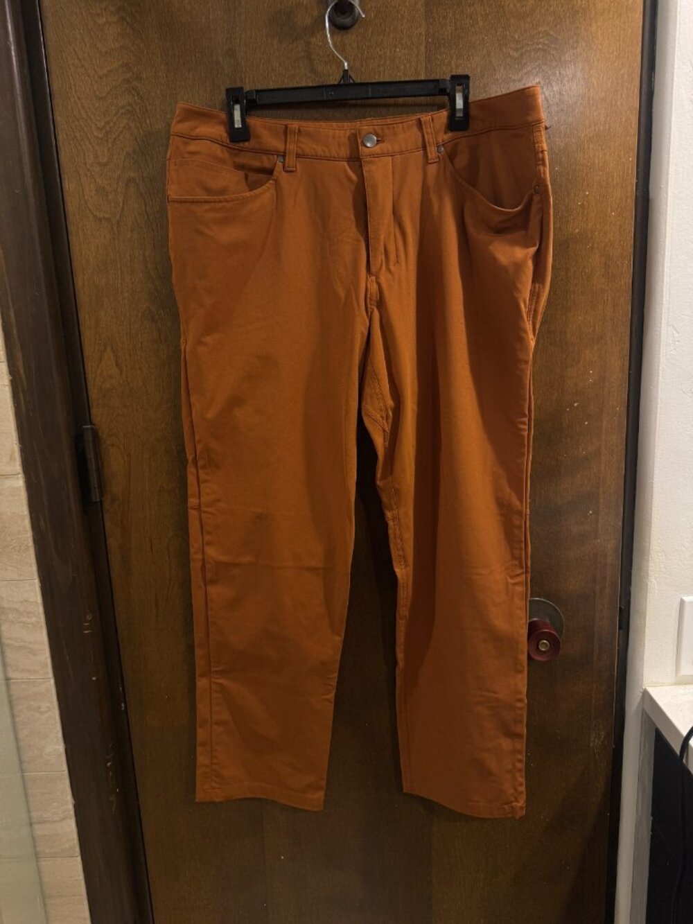 LULULEMON ABC Classic Fit 5 Pocket Pants M5ADE6 Warpstreme Camel Brown - 36 x 30